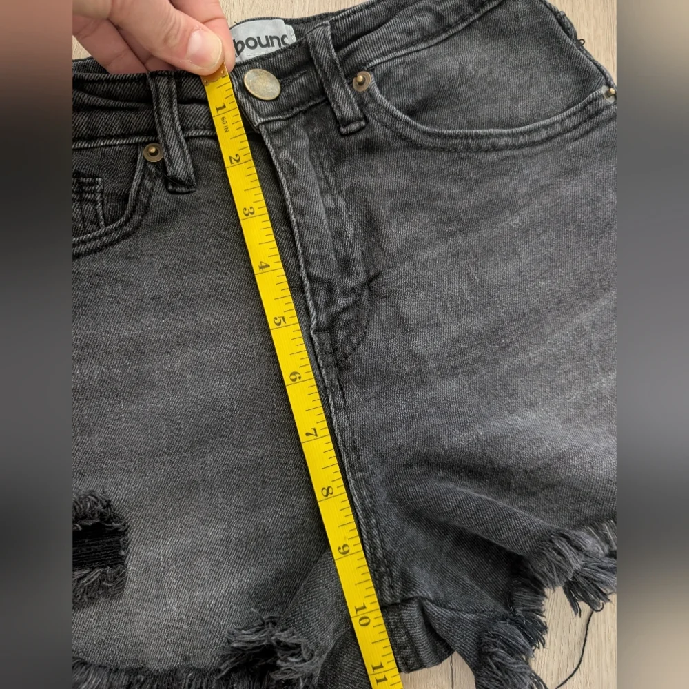 Abound Black Distressed Denim Shorts